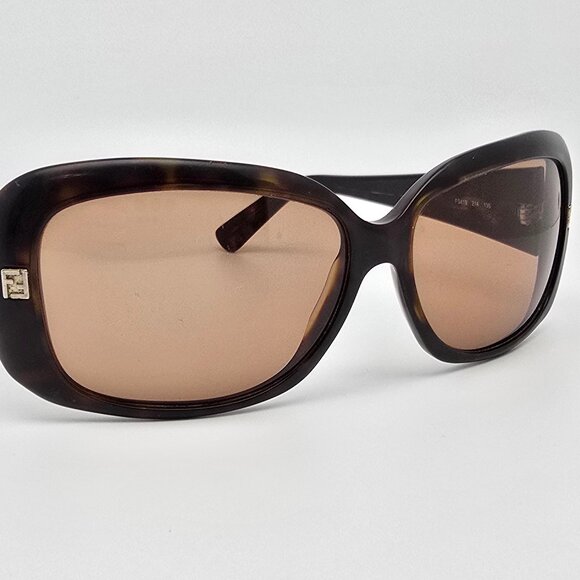 Fendi FS419 214 Tortoise Gold Monogram Frame Brown Lens Sunglasses Italy 58mm main image 8